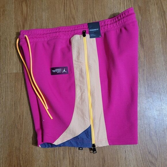 Air Jordan 1 3 4 11 13 23 Engineered Fleece Shorts Fireberry Citron Men's XL New - Picture 3 of 8